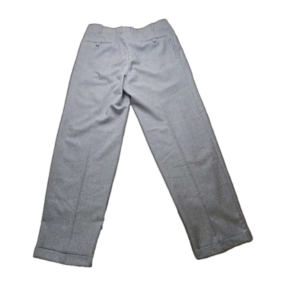 Mens Pure Virgin Wool Dress Pants Gray Pleated Cuffed Slacks 38 Made Canada - Picture 2 of 9